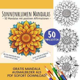 Sonnenblumen Mandala Ausmalbilder - Kostenlose Sonneblmumen Mandala Malvorlagen zum Ausdrucken Header